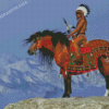 American Native Indian Man With Horse Diamond Painting