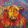 Colorful Floral Cow Diamond Painting
