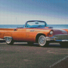 Orange Thunderbird Car Seascape Diamond Painting