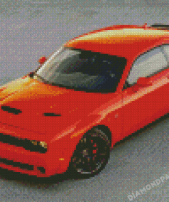 Orange Dodge Hellcat Diamond Painting