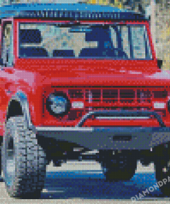 Red Bronco Ford Car Diamond Painting