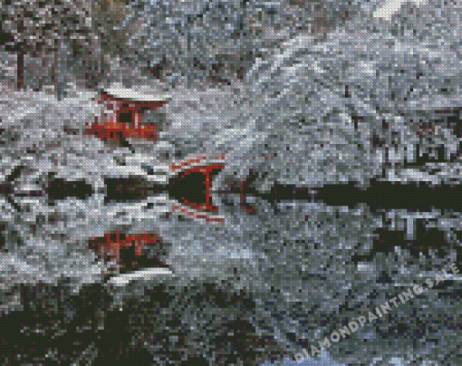 Snowy Japanese Scene Diamond Painting