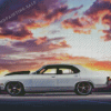 White Ford Falcon Car With Beautiful Sunset Diamond Painting