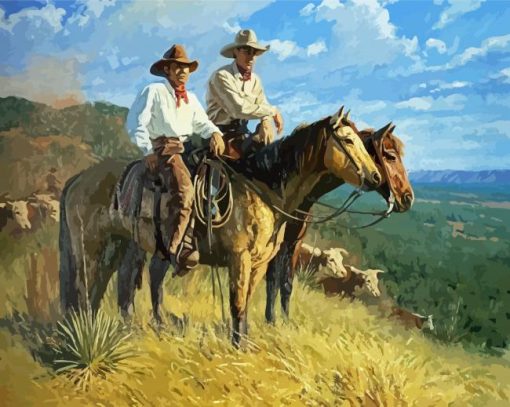 Aesthetic Cowboys And Horses Diamond Painting