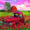 Aesthetic Red Truck And Barn Diamond Painting