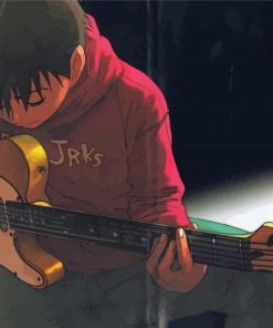 Anime Boy Playing Electric Guitars Diamond Painting