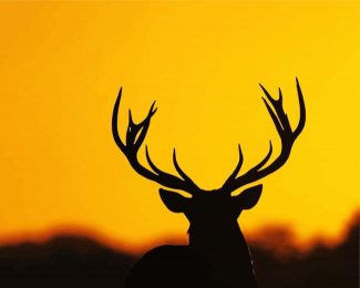 Deer Antlers Silhouette Diamond Painting