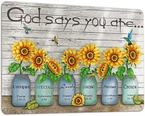 God Says You Are Sunflowers In A Vase Diamond Painting