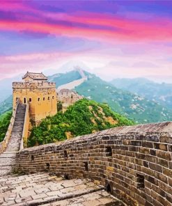 Great Wall Of China In Sunset Diamond Painting