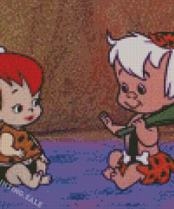 Pebbles And Bamm Bamm Characters Diamond Painting