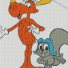 Rocky And Bullwinkle J Moose Characters Diamond Painting