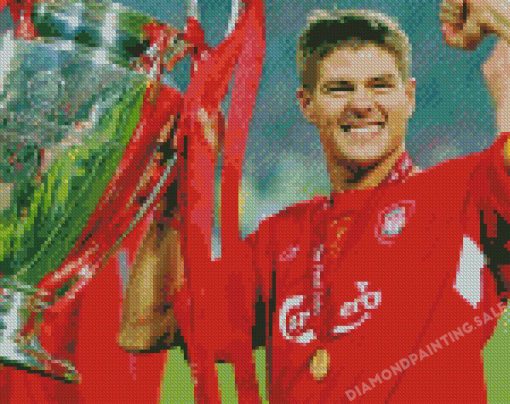 Steven Gerrard With Trophy Diamond Painting