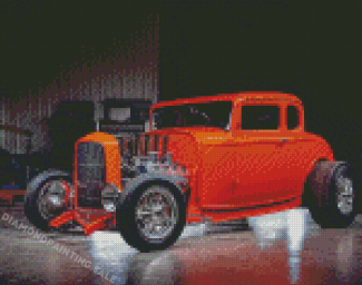 Orange 32 Ford Coupe Diamond Painting