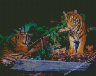 Tigers In The Night Diamond Painting