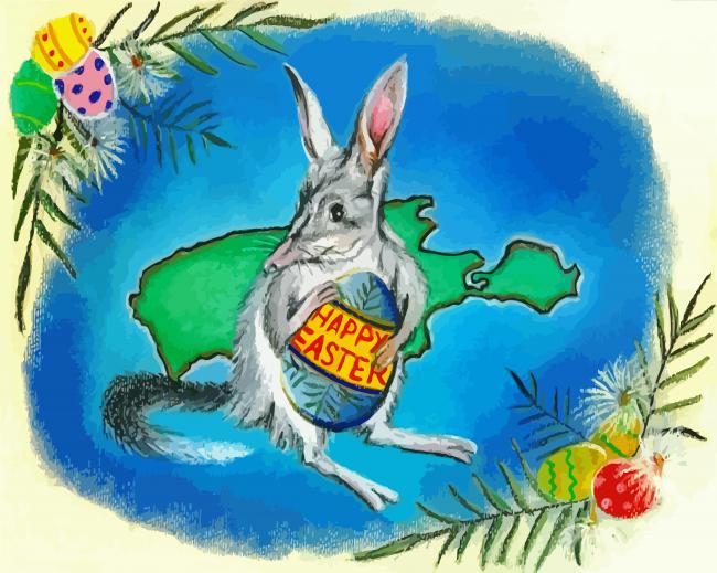 Happy Easter Greater bilby Diamond Painting