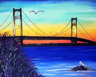 Mackinac Bridge Art Diamond Painting