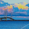 Mackinac Bridge At Sunset Diamond Painting