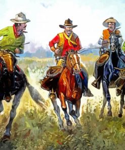 Old Cowboys And Horses Art Diamond Painting
