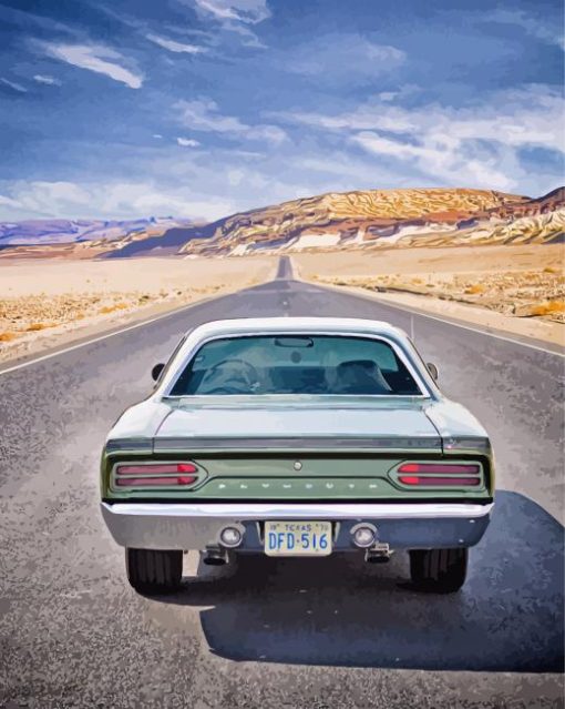 Plymouth Roadrunner On Road Diamond Painting