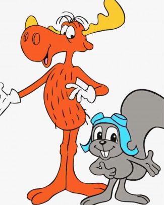 Rocky And Bullwinkle J Moose Characters Diamond Painting