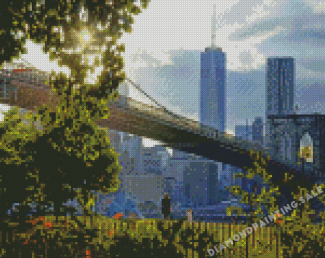 Aesthetic Brooklyn Bridge And Trade Centres Diamond Painting