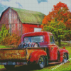 Old Red Truck And Barn Diamond Painting