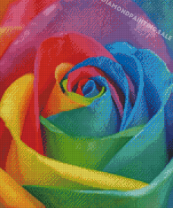 Rainbow Rose Flower Diamond Painting