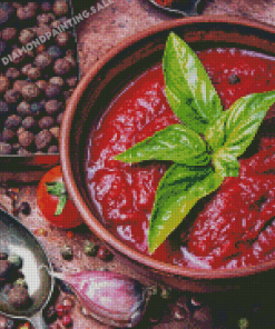 Tomatoes Ketchup In Bowl Diamond Painting
