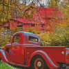 Vintage Red Truck And Barn Diamond Painting