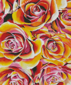 Yellow And Pink Roses Art Diamond Painting
