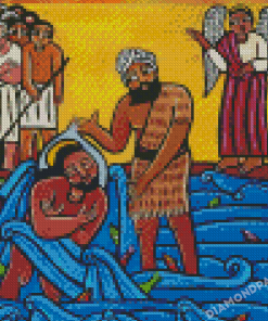 Abstract Jesus Baptism Diamond Painting