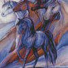 Five Horses Animals Art Diamond Painting