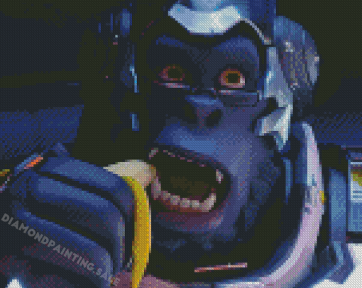 Overwatch Winston Eating Banana Diamond Painting