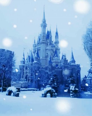 Snowy Disney Palace Diamond Painting