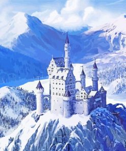 Snowy Mountains And Castle Diamond Painting