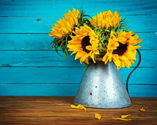 Sunflowers On Table Diamond Painting