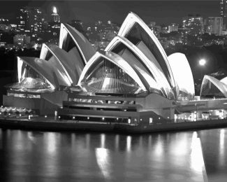 Sydney Harbour Black And White Diamond Painting