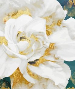 White Gold Flower Diamond Painting