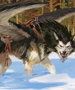 Wolf Dragon In Snow Diamond Painting