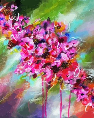 Abstract Floral Pink Surge Acrylic Diamond Painting