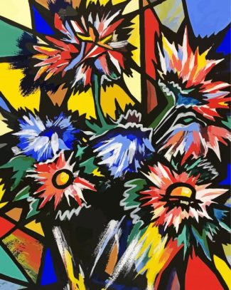 Abstract Picasso Flowers Diamond Painting
