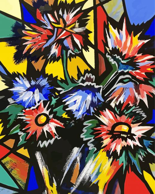 Abstract Picasso Flowers Diamond Painting