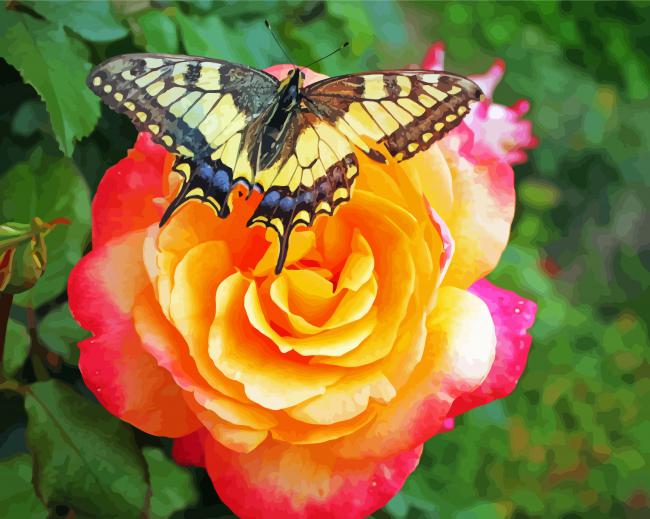 Aesthetic Butterfly Rose Diamond Painting