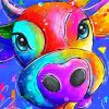 Aesthetic Colorful Cow Diamond Painting