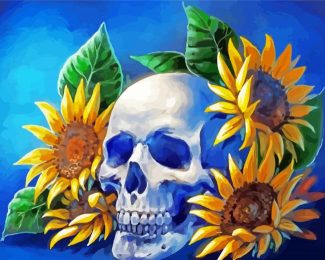 Aesthetic Skull Sunflower Diamond Painting
