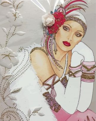 Aesthetic Deco Lady Diamond Painting