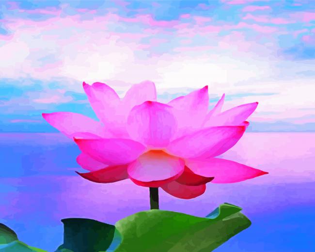 Aesthetic Pink Lotus Blossom Diamond Painting