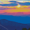 Aesthetic Sunset Blue Ridge Mountain Diamond Painting