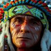 American Native Indian Man With Colorful Head Dress Diamond Painting