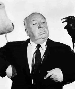 Black And White Alfred Hitchcock Diamond Painting